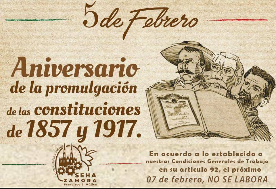 El 5 de febrero se celebra el aniversario de la Constitución Política en 1917